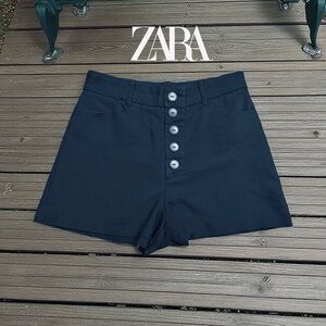 ZARA TRF, High-Waisted Shorts, Small, Black